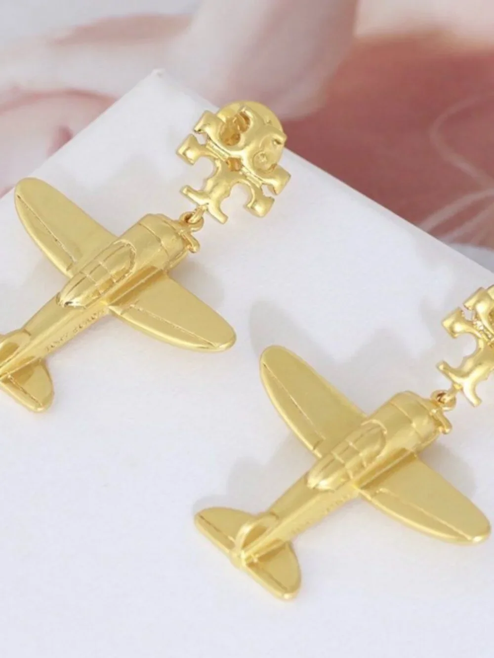 Tory Burch Gold Airplane Drop Earrings NWT